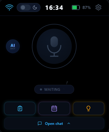Интерфейс устройства Nedius AI Voice Terminal